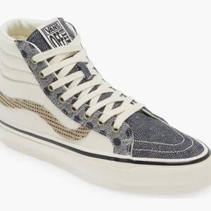 Vans High-Top Sneakers Womens 6.5 Mens 5 with Black and Cream Pattern